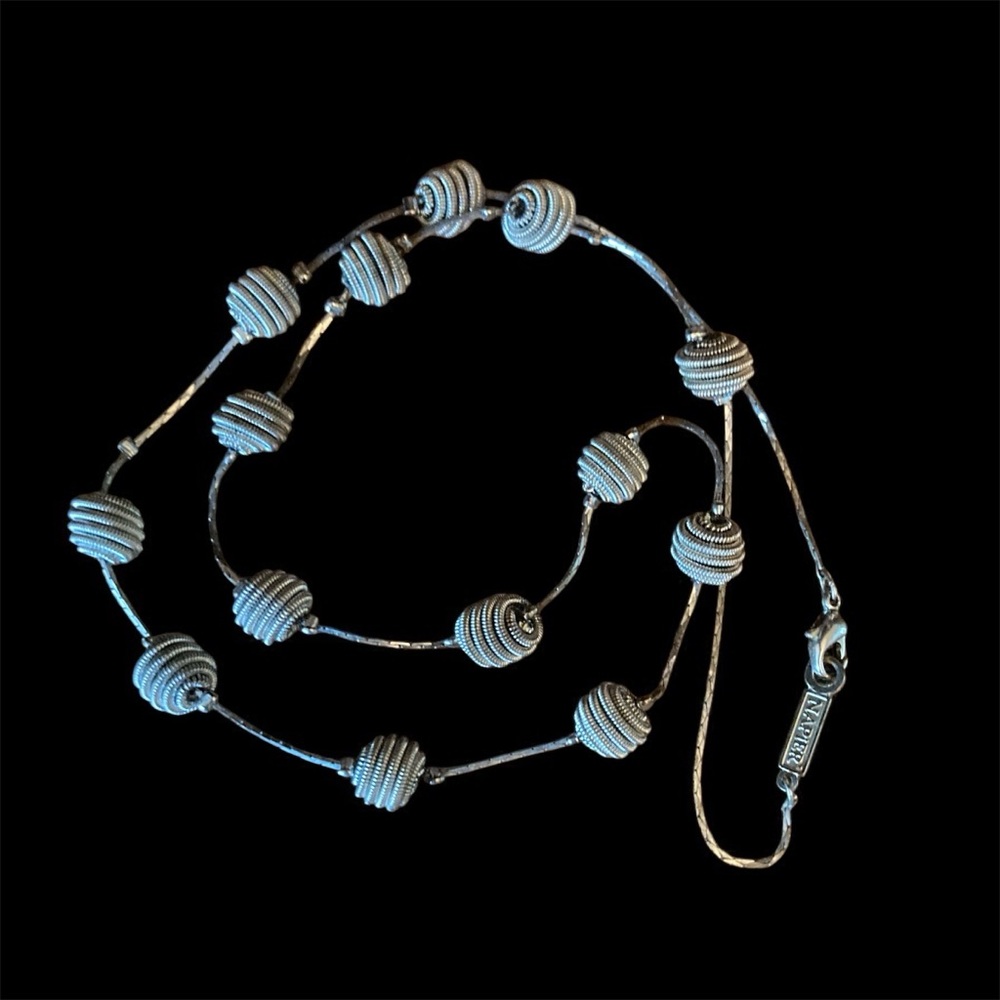 Vintage Napier Silver Ball Necklace